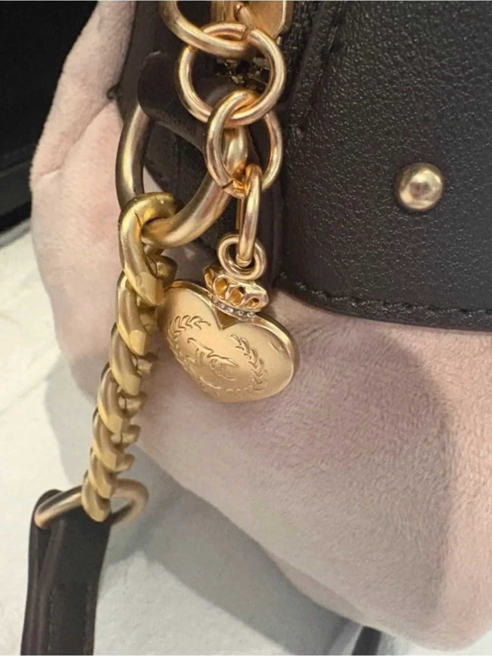 Juicy Couture pink & Black Logo Satchel